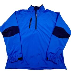 Zero Restriction Mens Blue Quarter Zip Golf Windbreaker Pullover Jacket Large